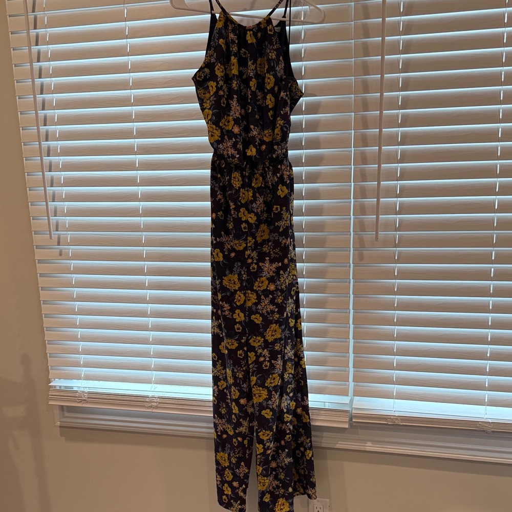 Floral Navy and Yellow Women's Jumpsuit